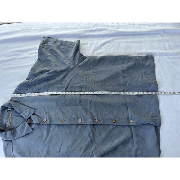 Men's Caribbean Textured Button Down Shirt Lot Size 4XB, Peach/Blue - Picture 8 of 11